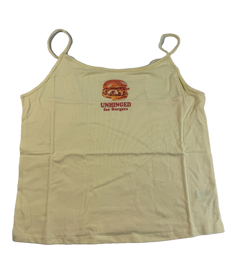 Wild Fable Women's Graphic Camisole Hamburger Light Yellow Size XXL NWT